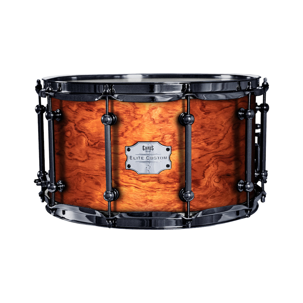 Chaos Elite Custom 14x8 Bubinga Re-Ring Snare Drum - Natural Gloss