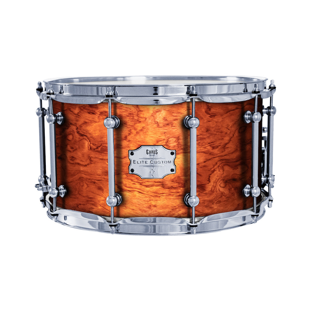 Chaos Elite Custom 14x8 Bubinga Re-Ring Snare Drum - Natural Gloss