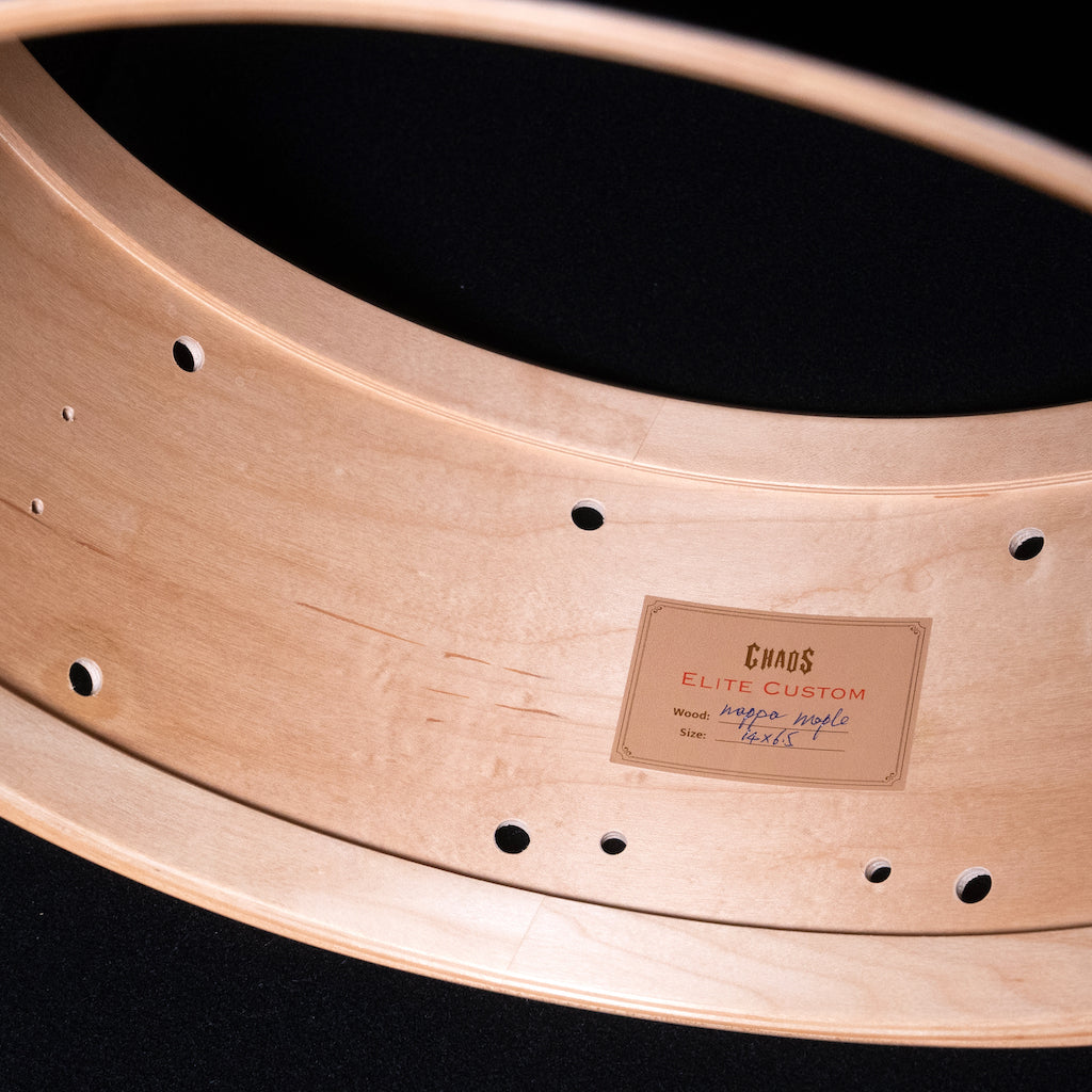 Chaos Elite Custom 14x6.5 Snare Drum American Maple Re-Ring & Mappa Burl - Blue Green Fade