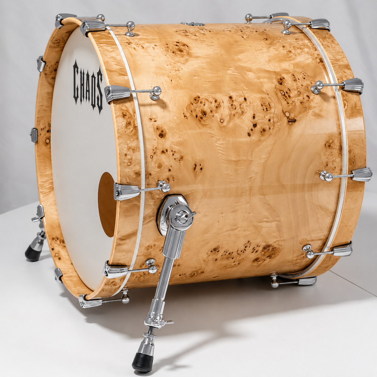 Chaos Elite Custom Drum Kit Maple & Mappa Burl Re-Rings - Natural