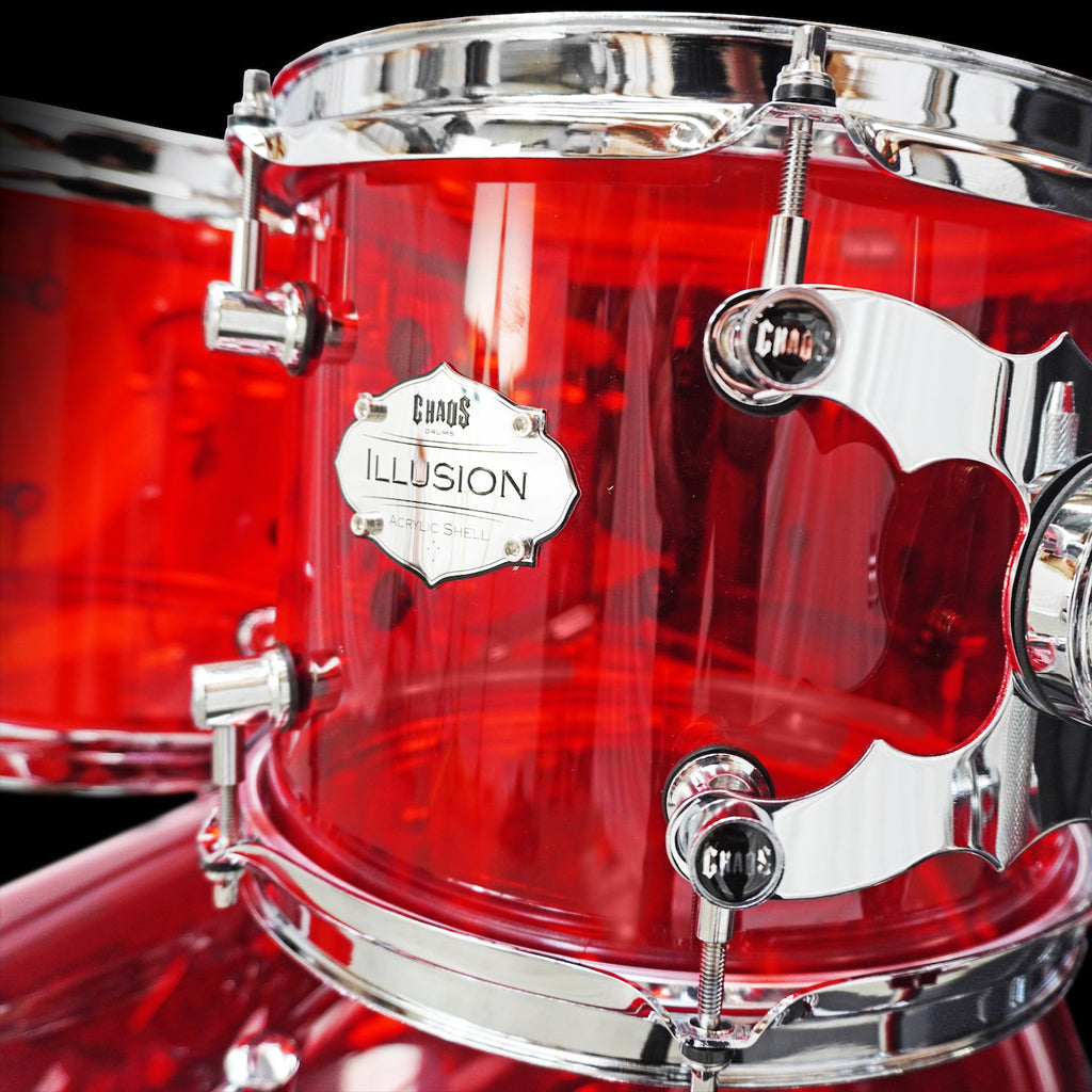 Chaos Illusion Acrylic Drum Kit - Red