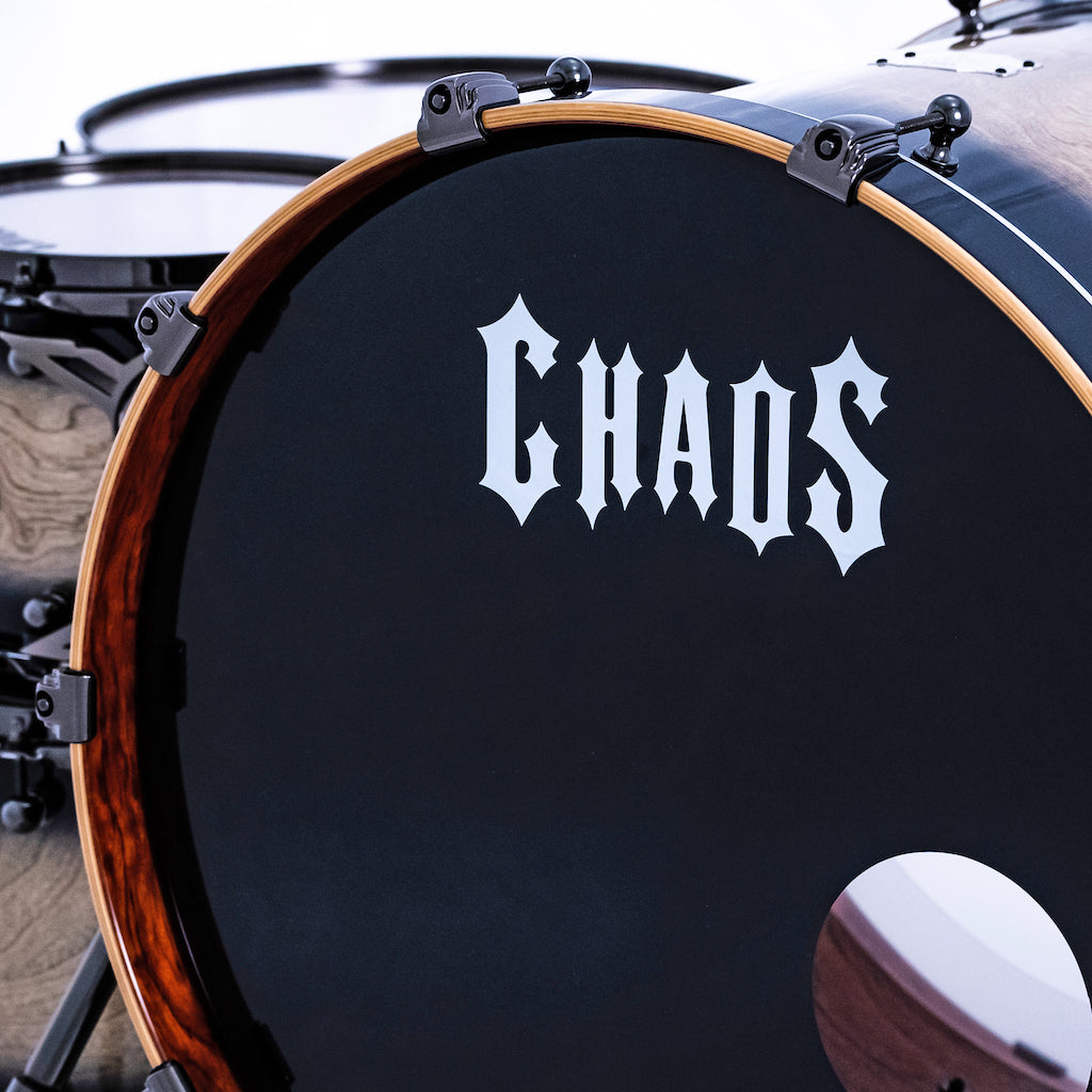 Chaos Elite Custom Drum Kit Birch & Bubinga - Black Natural Burst