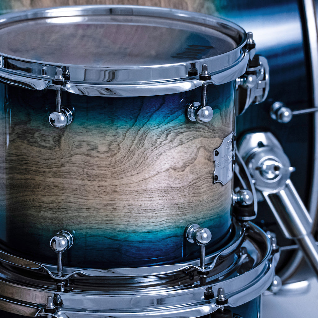 Chaos Elite Custom Drum Kit Birch & Bubinga - Blue Natural Burst