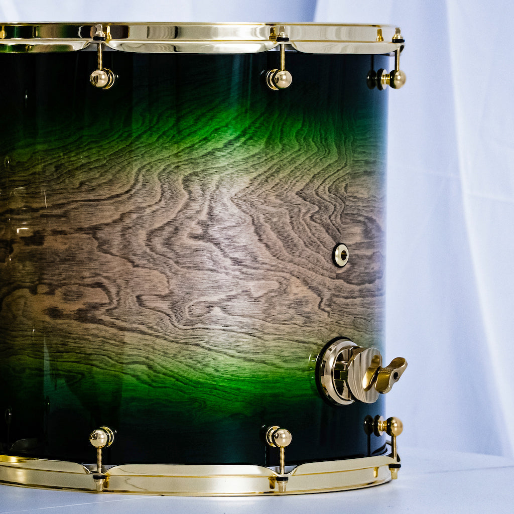 Chaos Elite Custom Drum Kit Birch & Bubinga - Green Natural Burst