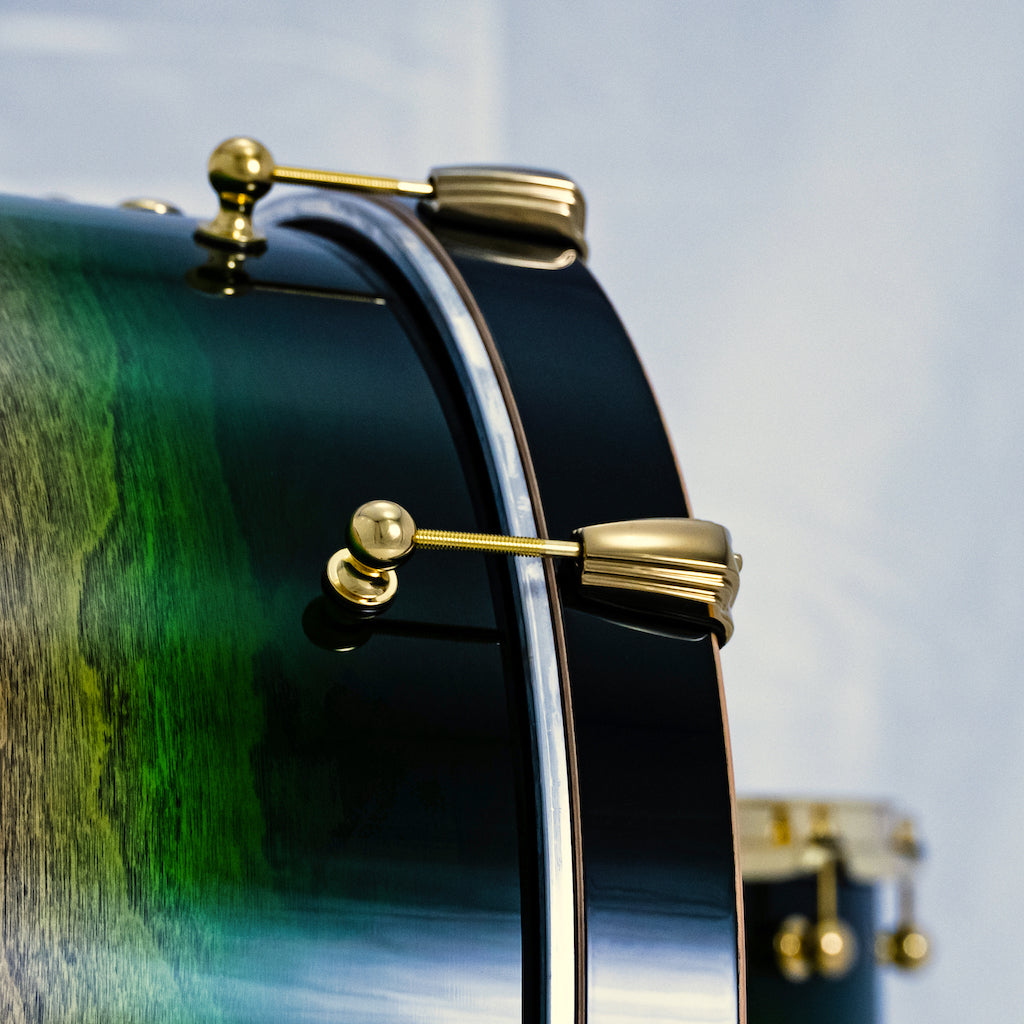 Chaos Elite Custom Drum Kit Birch & Bubinga - Green Natural Burst