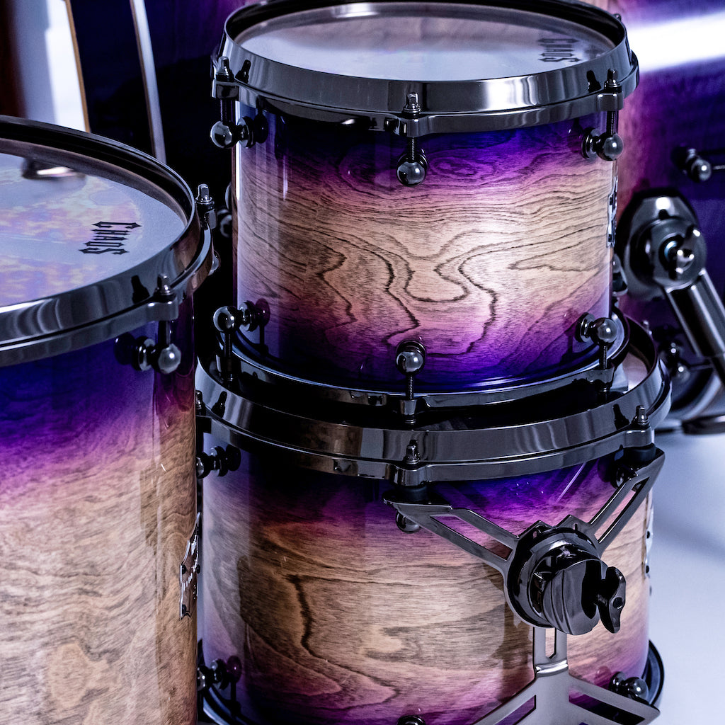 Chaos Elite Custom Drum Kit Birch & Bubinga - Purple Natural Burst