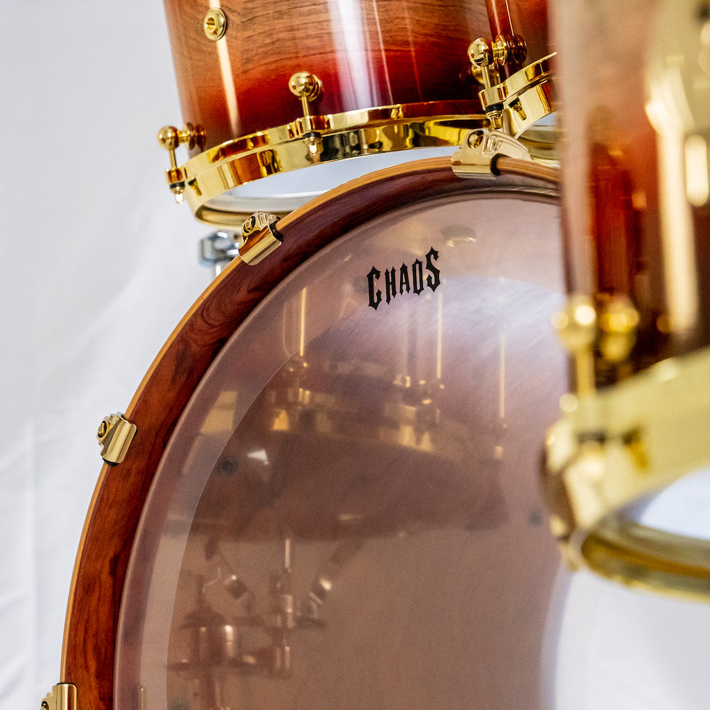 Chaos Elite Custom Drum Kit Birch & Bubinga - Red Natural Burst