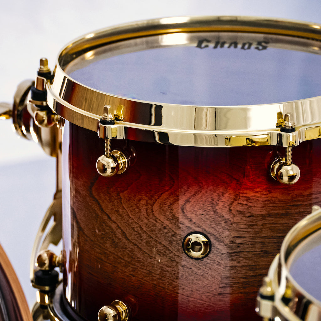 Chaos Elite Custom Drum Kit Birch & Bubinga - Red Natural Burst
