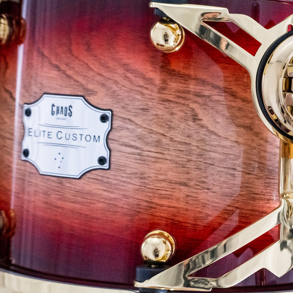 Chaos Elite Custom Drum Kit Birch & Bubinga - Red Natural Burst