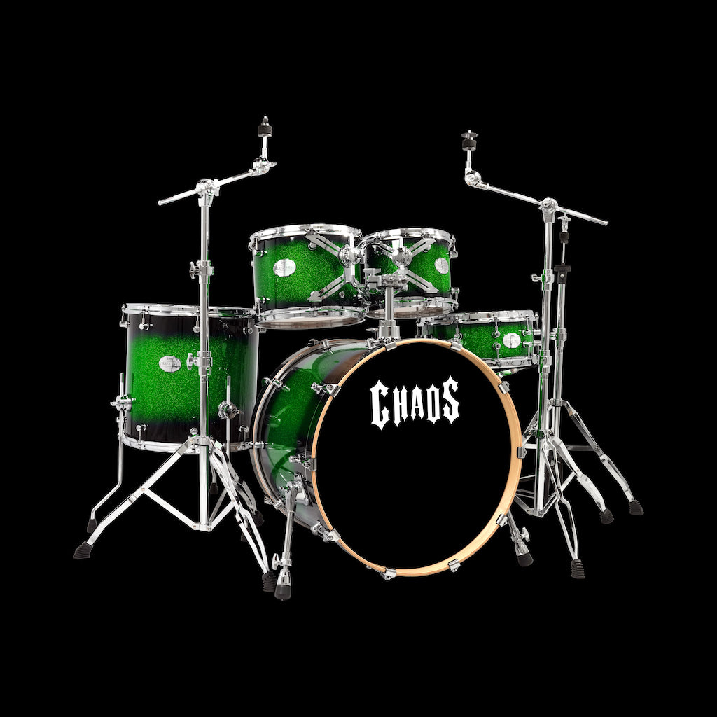 Chaos Legend Maple Drum Kit - Green Sparkle Burst
