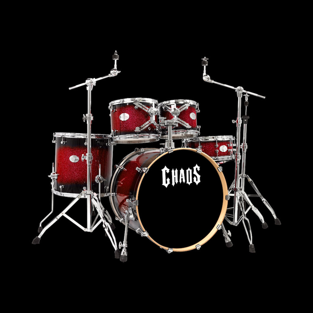Chaos Legend Maple Drum Kit - Red Sparkle Burst