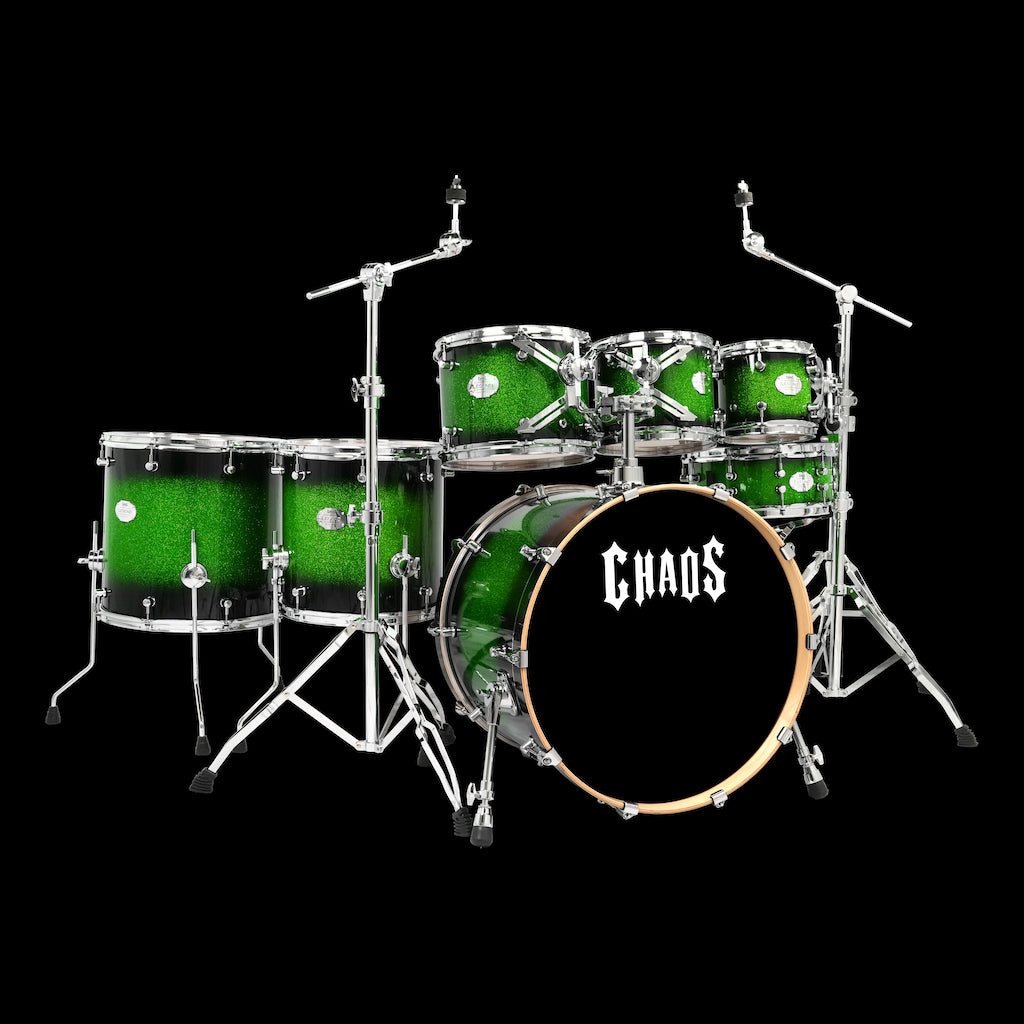 Chaos Legend Maple Drum Kit - Green Sparkle Burst