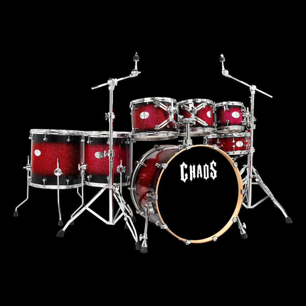 Chaos Legend Maple Drum Kit - Red Sparkle Burst
