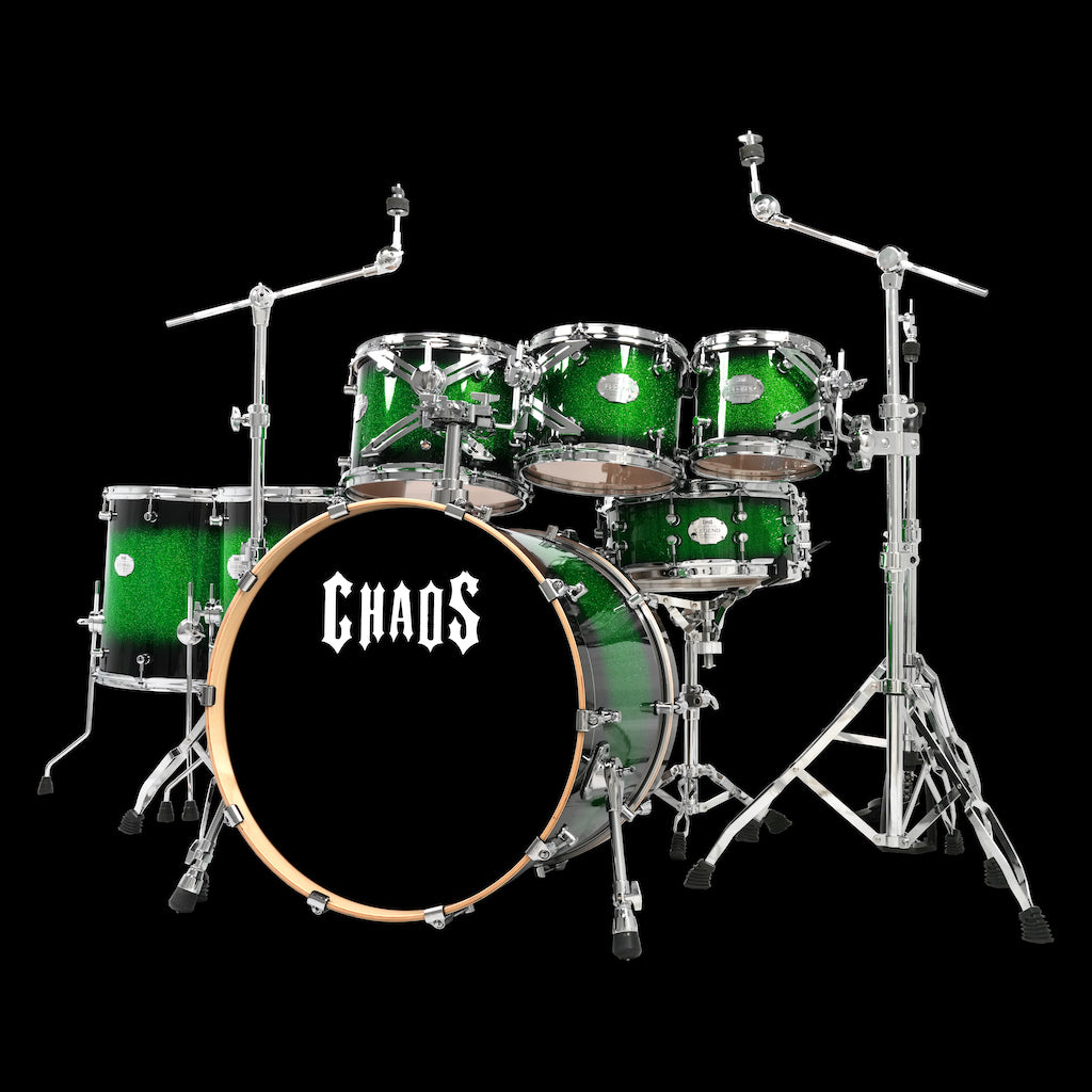 Chaos Legend Maple Drum Kit - Green Sparkle Burst