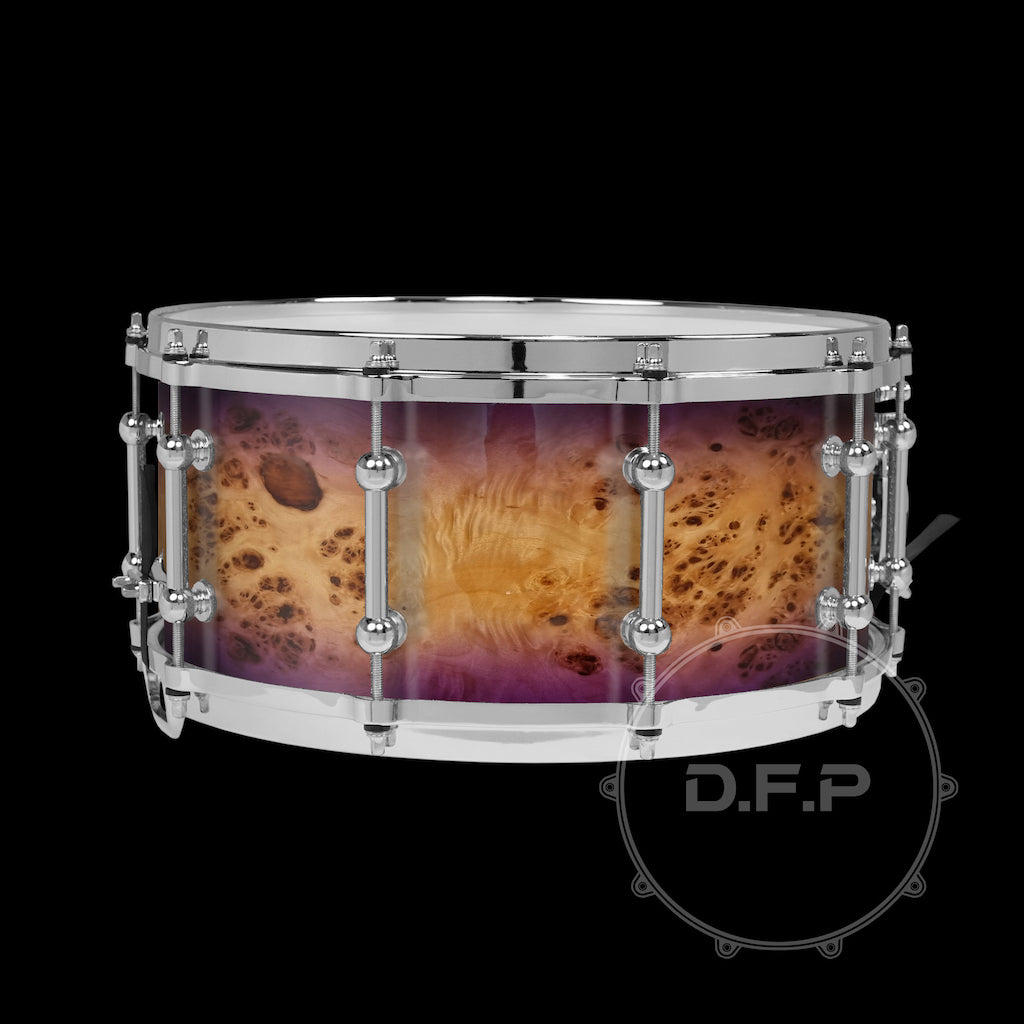 DFP 10Ply Maple Snare Drum Shells Purple Mappa Burl