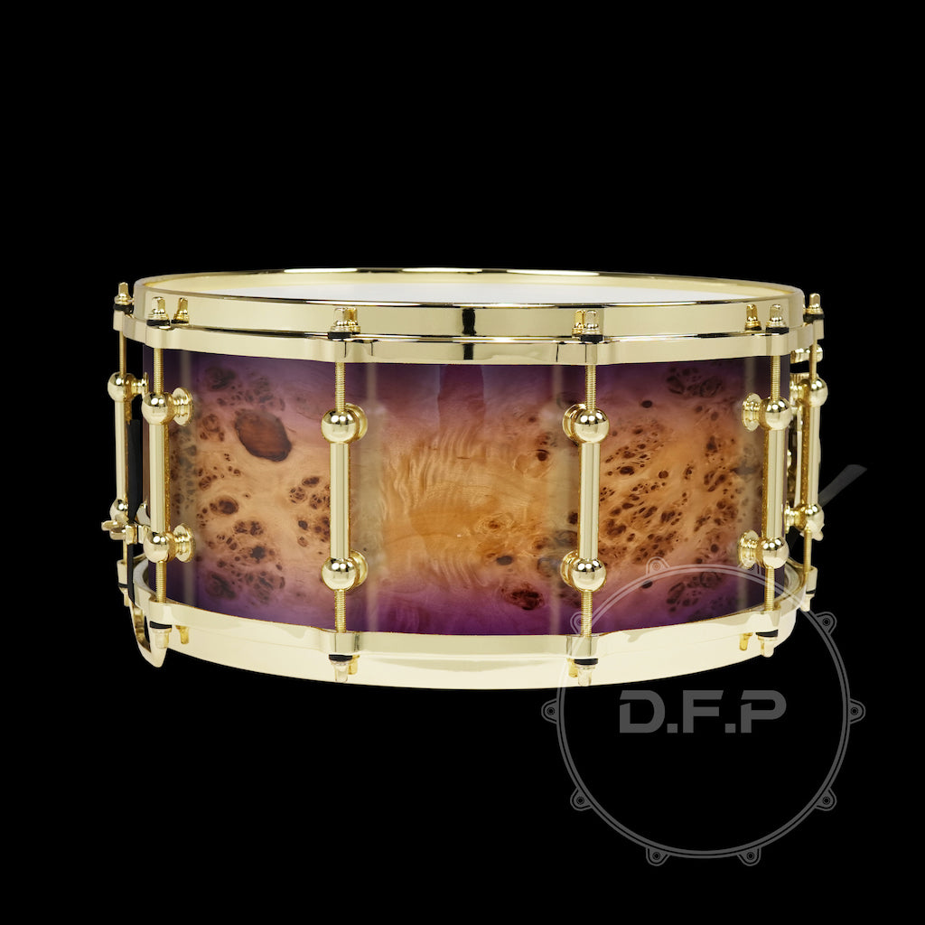 DFP 10Ply Maple Snare Drum Shells Purple Mappa Burl