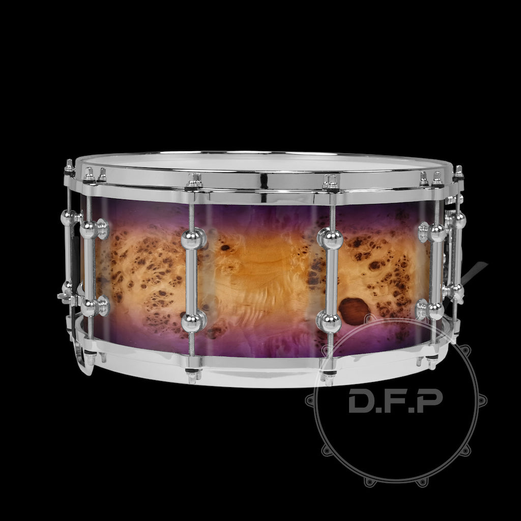 DFP 10Ply Maple Snare Drum Shells Purple Mappa Burl