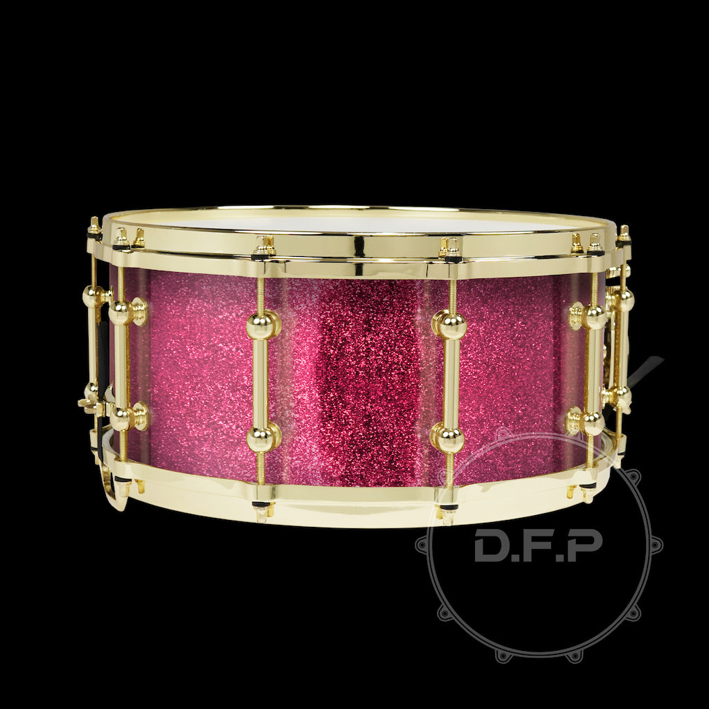 DFP 10Ply Maple Snare Drum Shells Pink Sparkle Lacquer