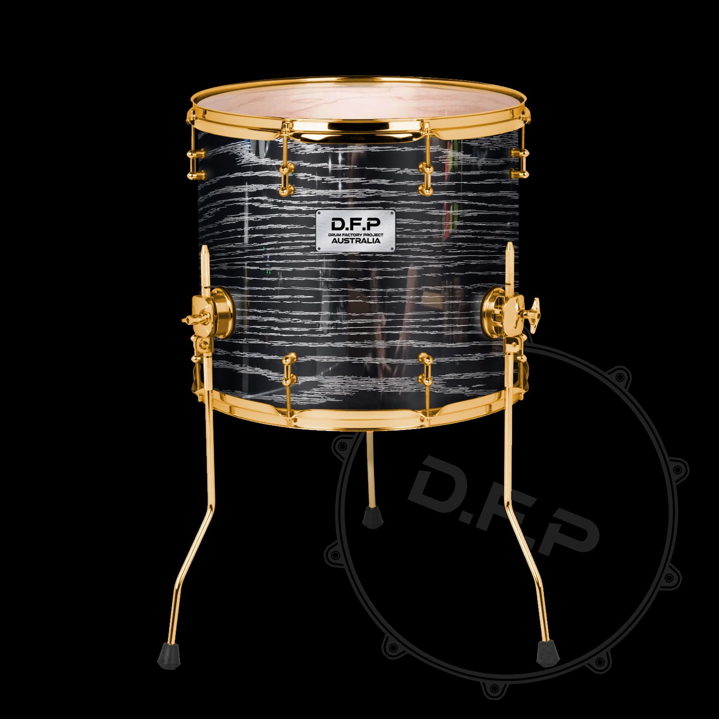 DFP Drum Wrap - Black & Silver Wood Grain