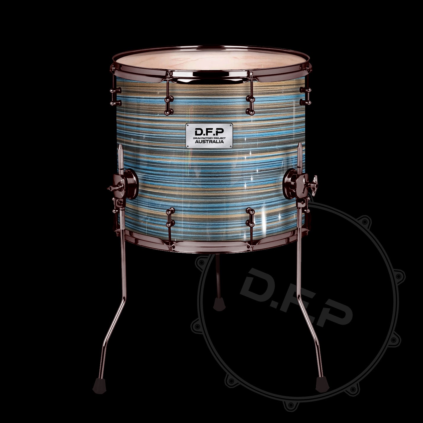 DFP Drum Wrap - Blue & Cinnamon Strata