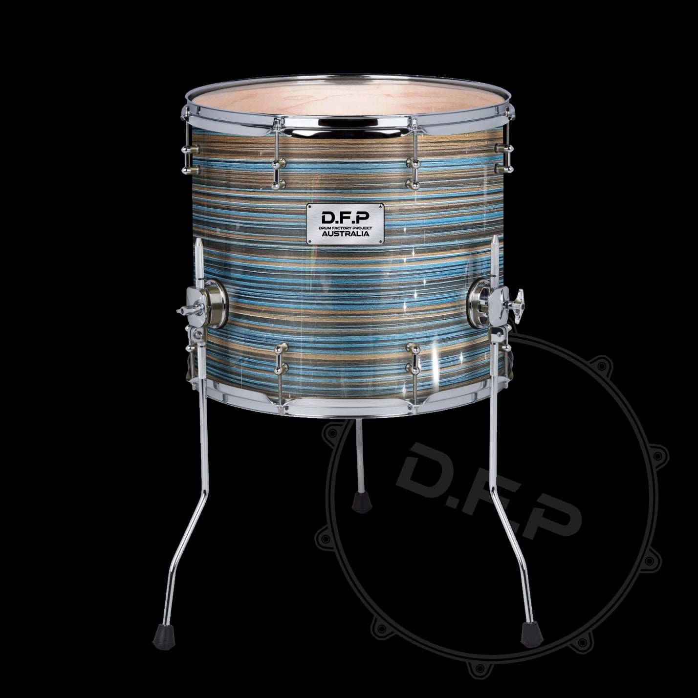 DFP Drum Wrap - Blue & Cinnamon Strata