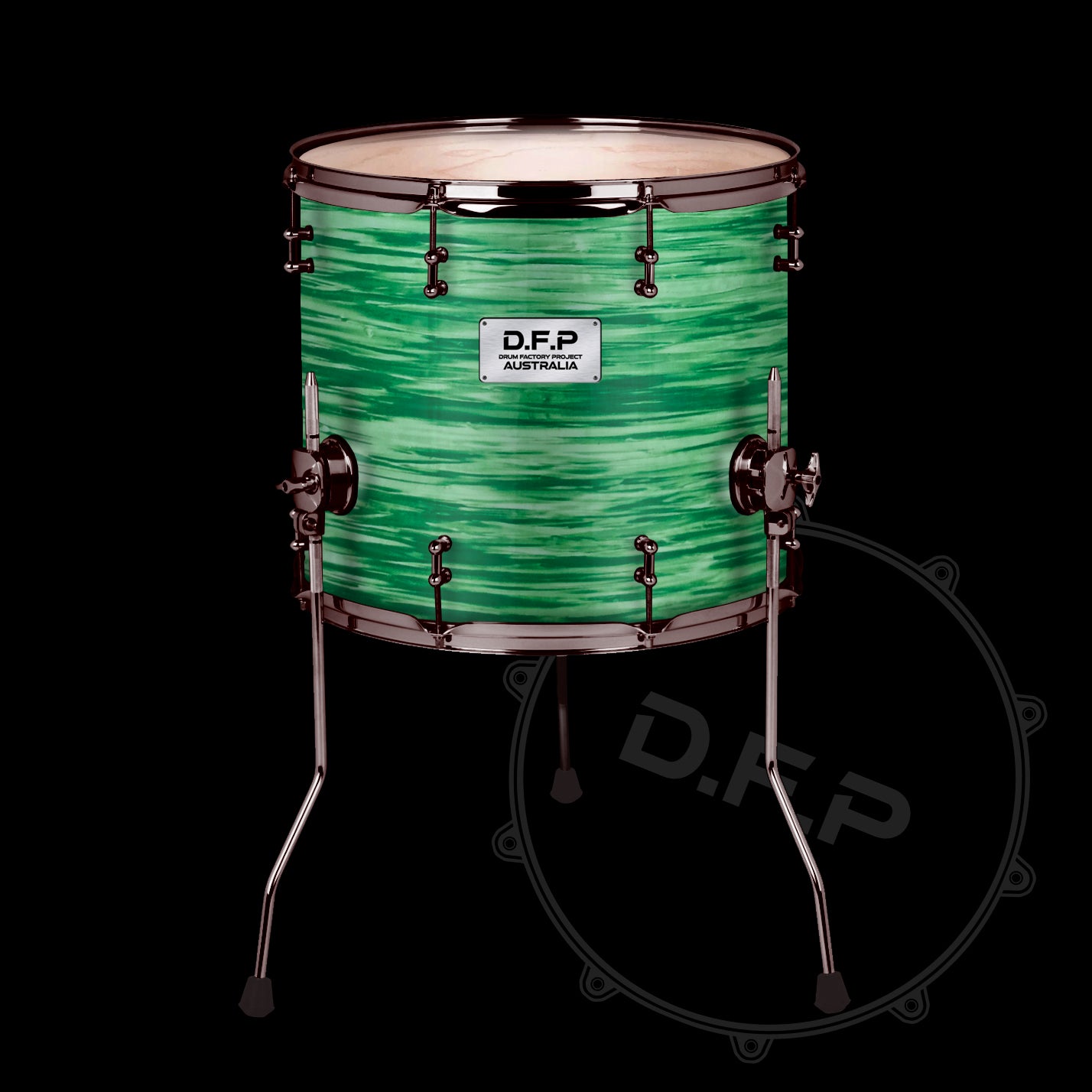 DFP Drum Wrap - Green Oyster Cream