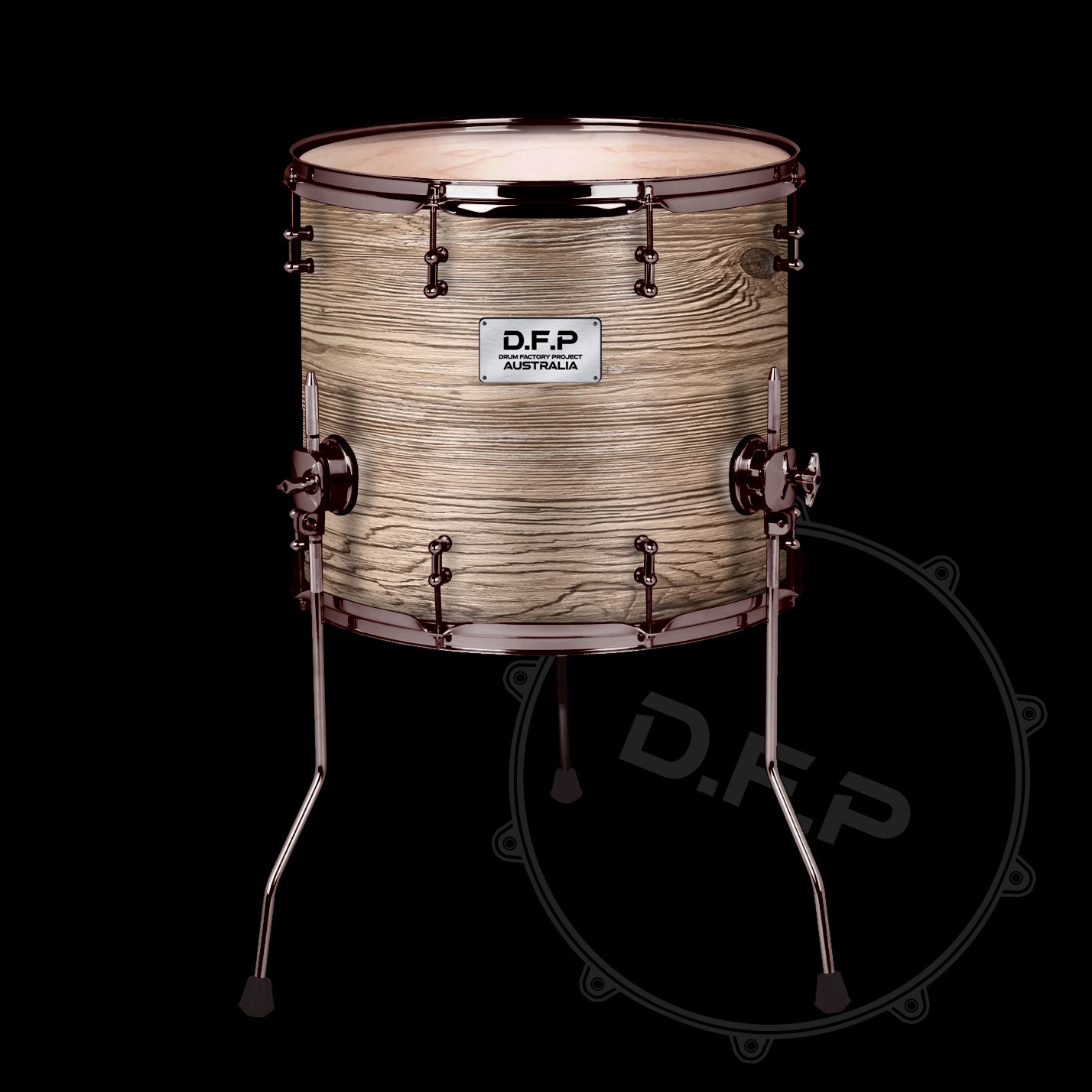 DFP Drum Wrap - Brown Wood Grain Burl