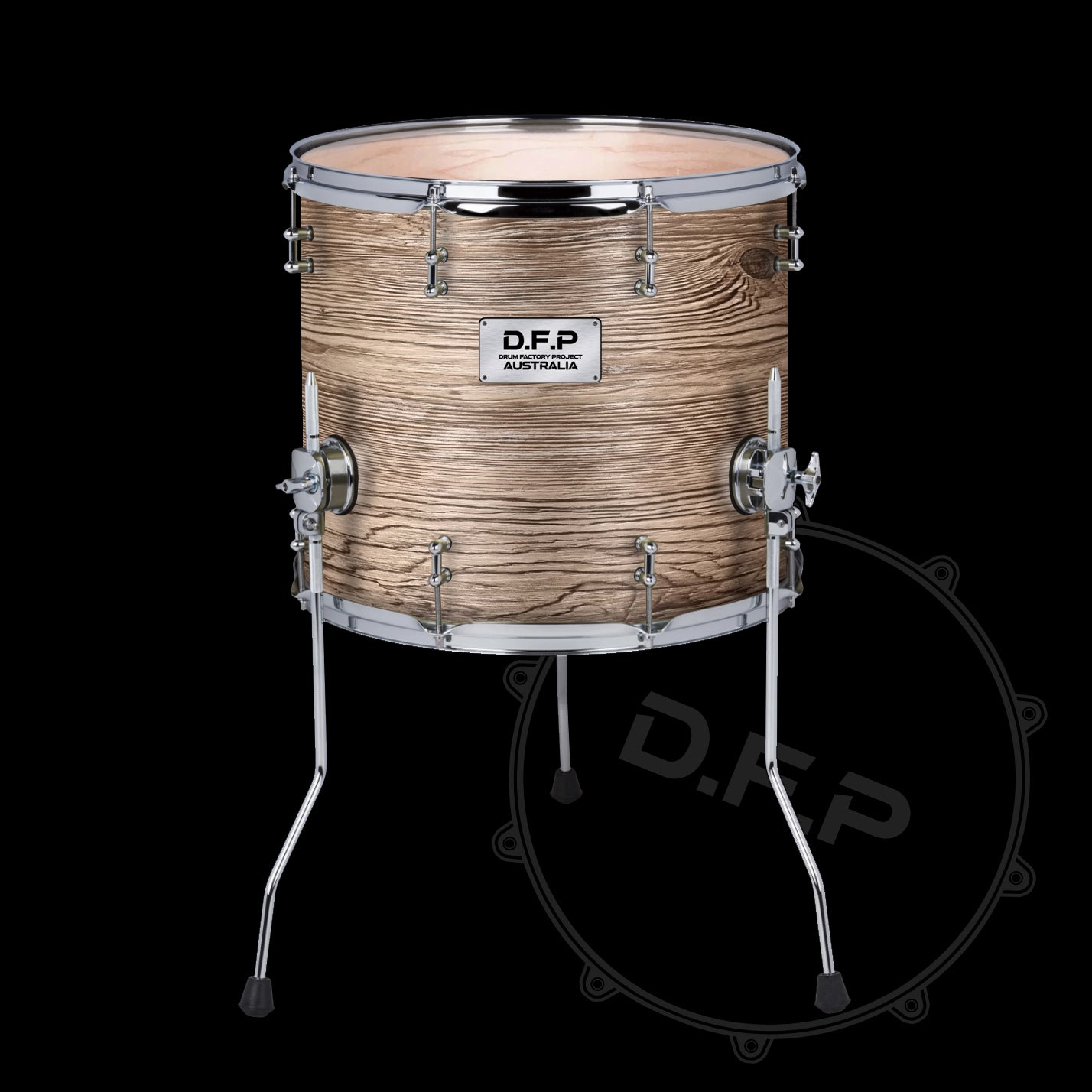 DFP Drum Wrap - Brown Wood Grain Burl