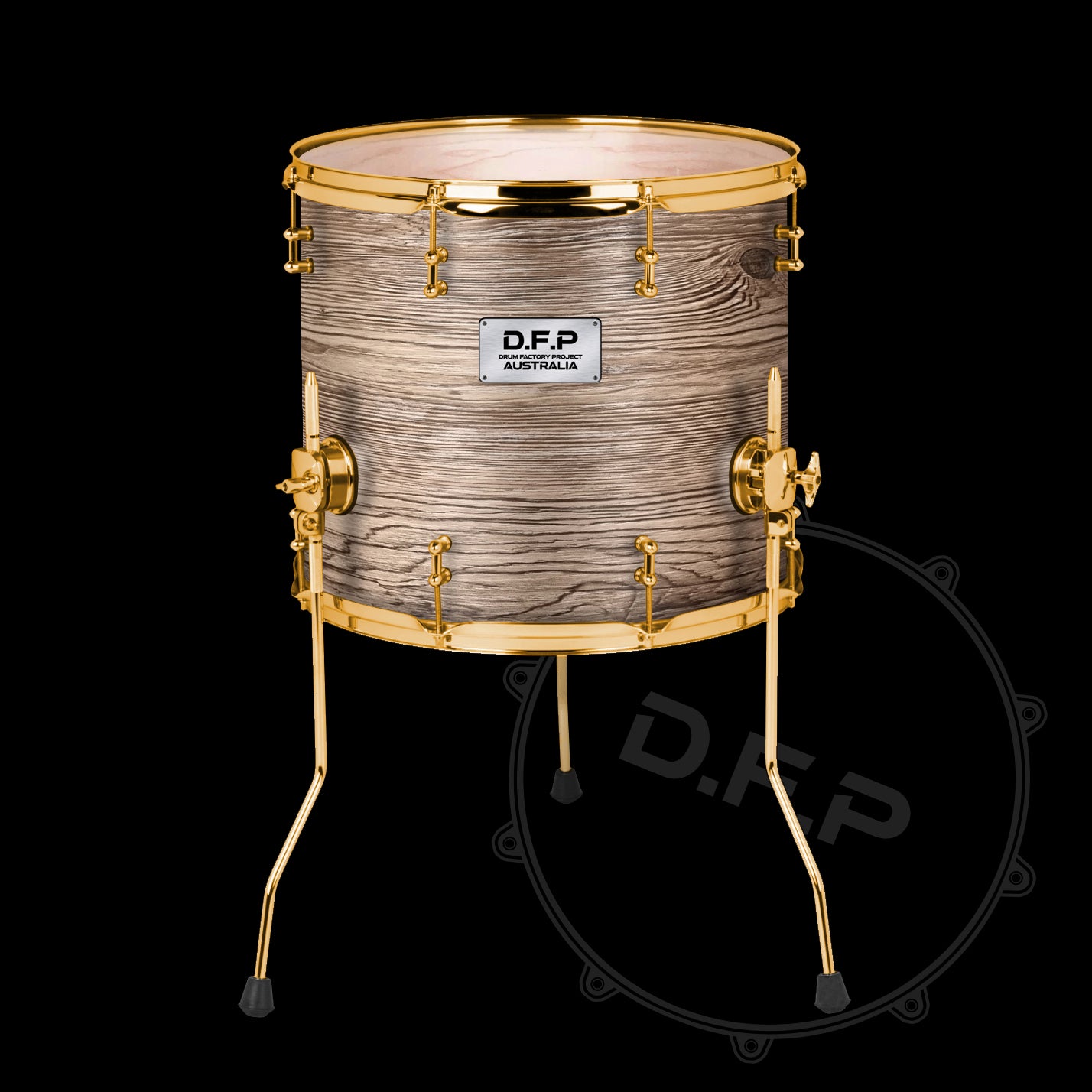 DFP Drum Wrap - Brown Wood Grain Burl