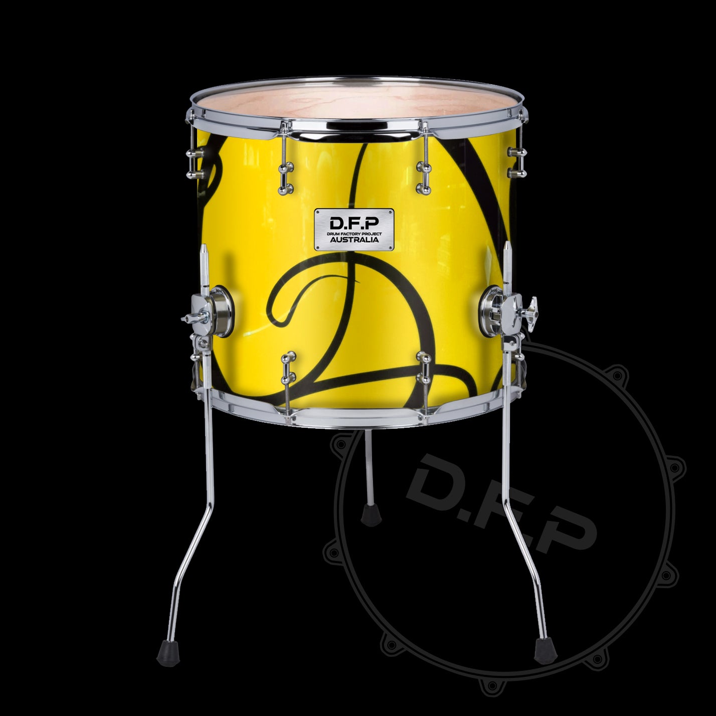 DFP Drum Wrap - Yellow & Black Swirls