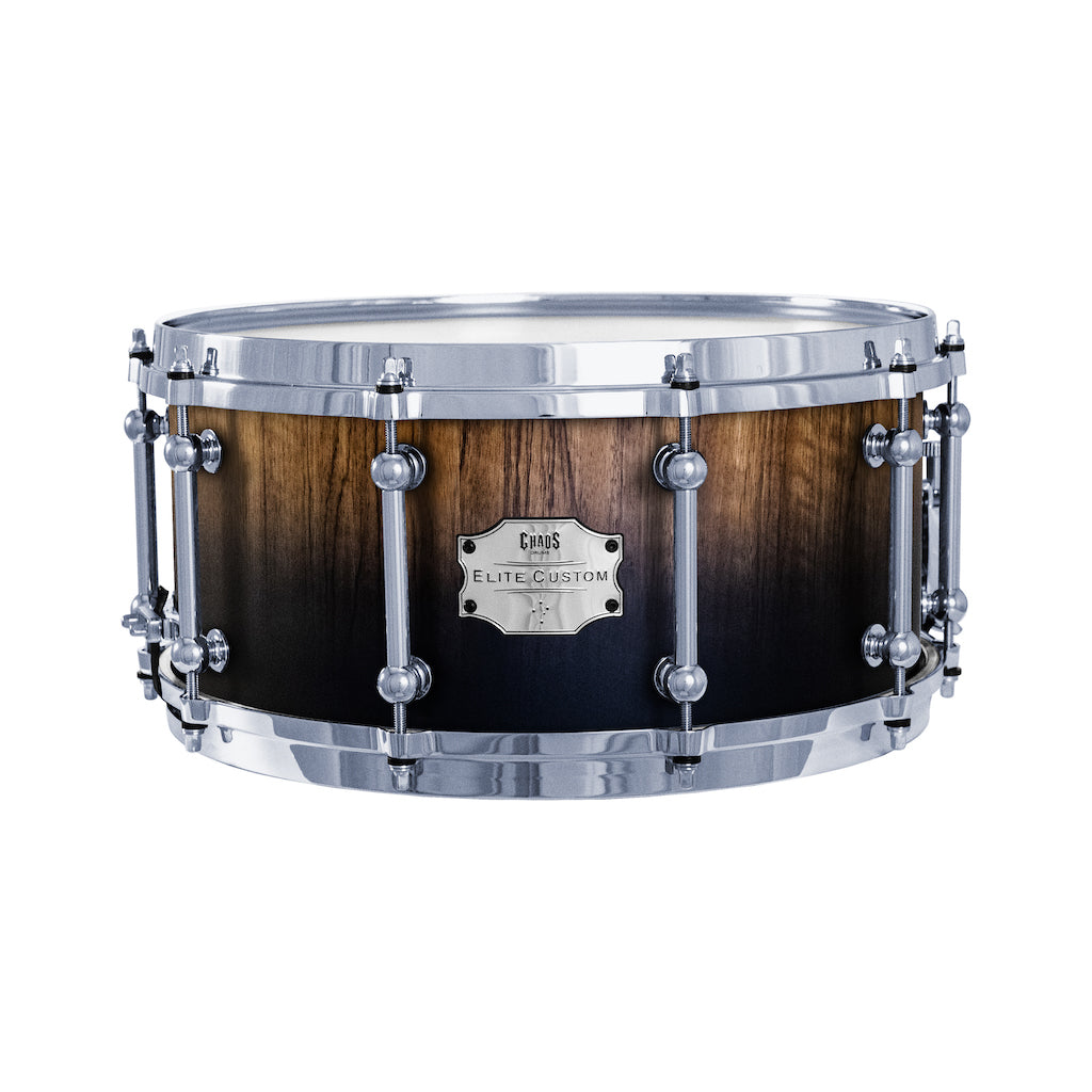 Chaos Elite Custom 14x6.5 Snare Drum Black Limba - Black Fade