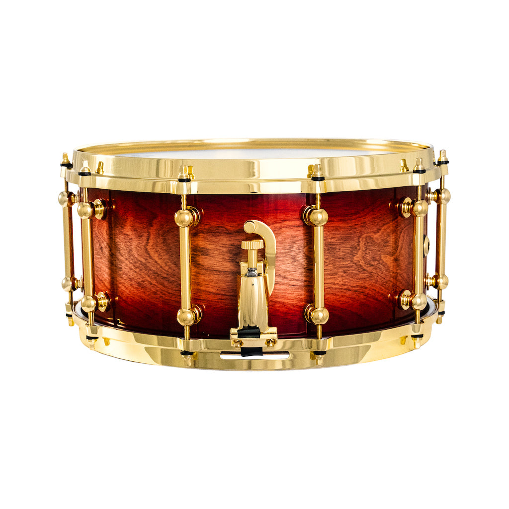 Chaos Elite Custom 14x6.5 Snare Drum Birch & Bubinga - Red Natural Burst