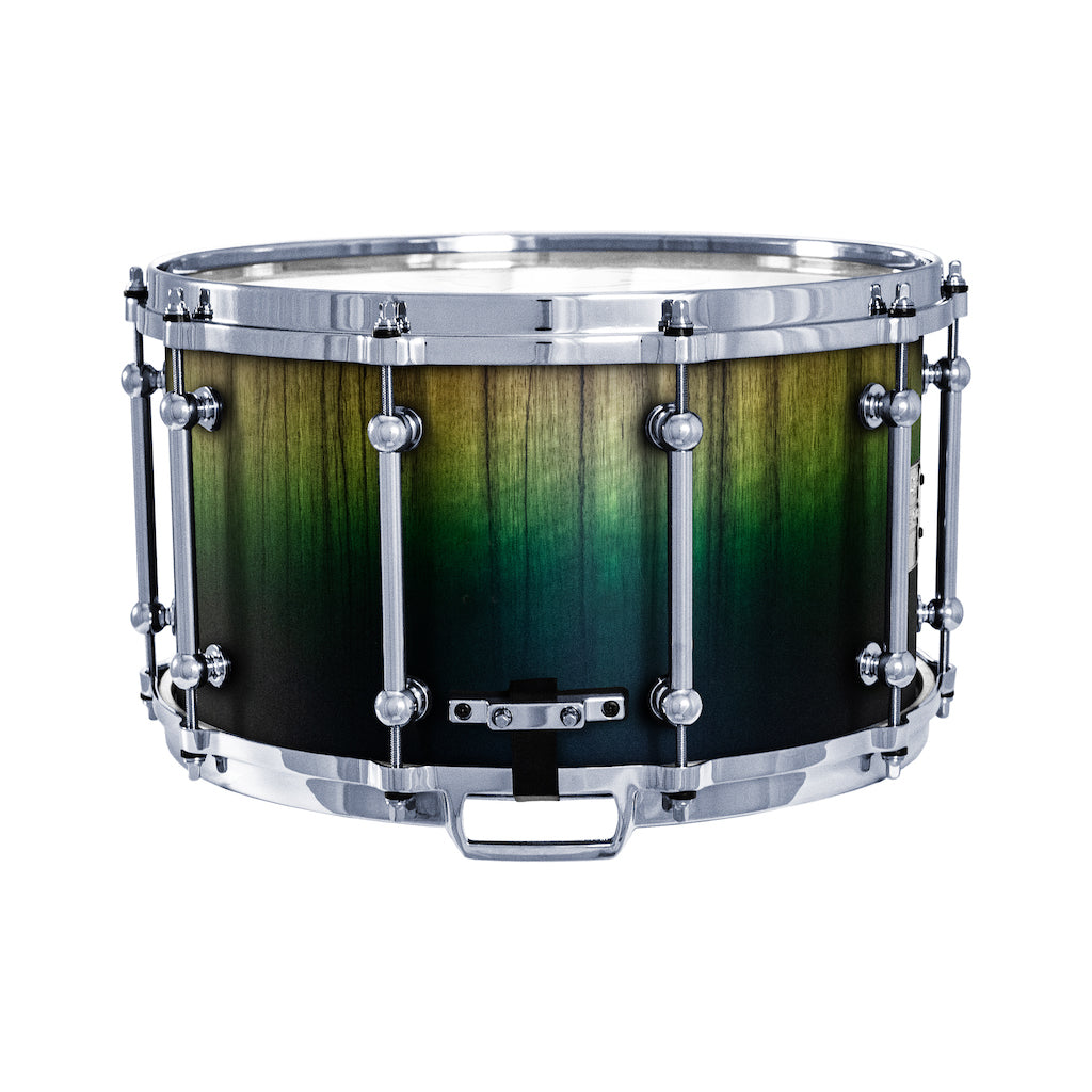 Chaos Elite Custom 14x8 Snare Drum Black Limba - Green Fade