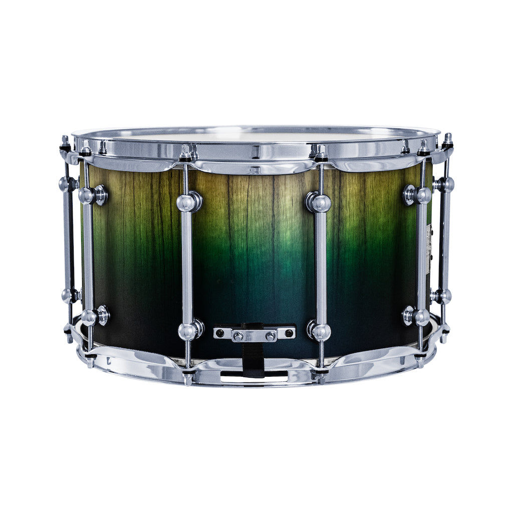 Chaos Elite Custom 14x8 Snare Drum Black Limba - Green Fade
