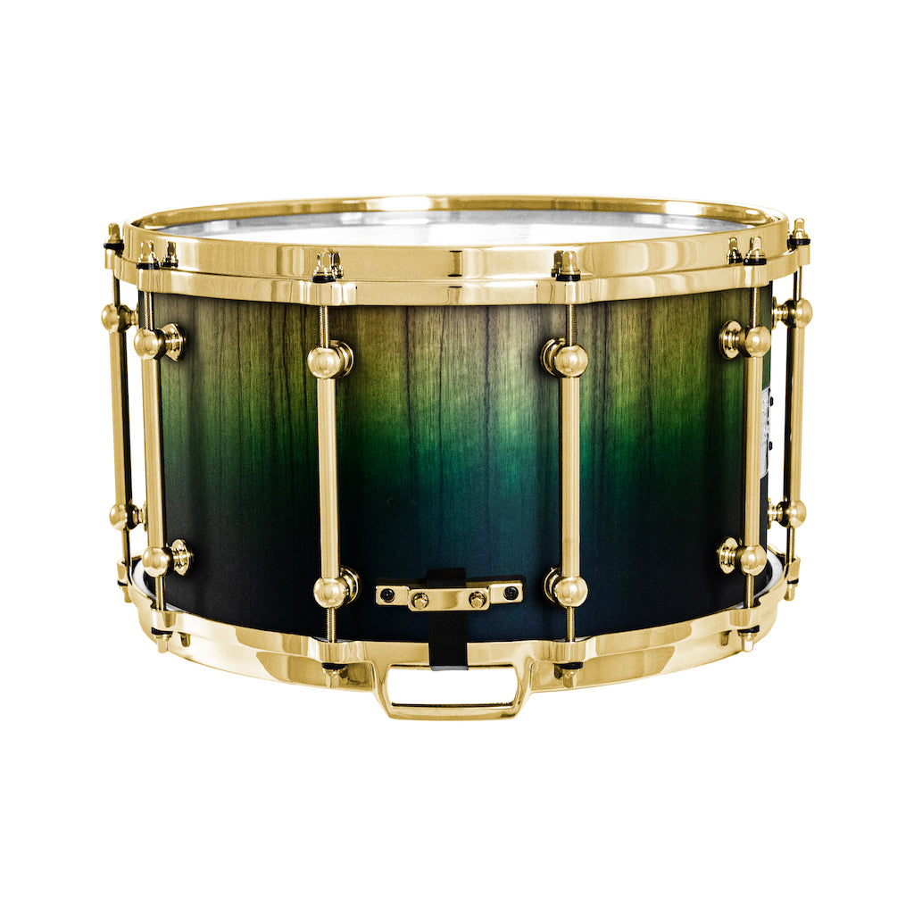 Chaos Elite Custom 14x8 Snare Drum Black Limba - Green Fade