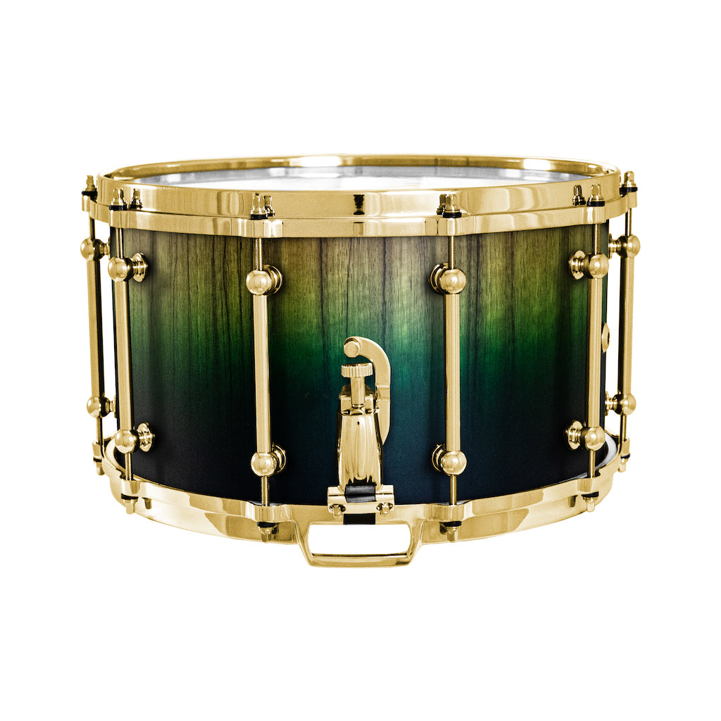 Chaos Elite Custom 14x8 Snare Drum Black Limba - Green Fade