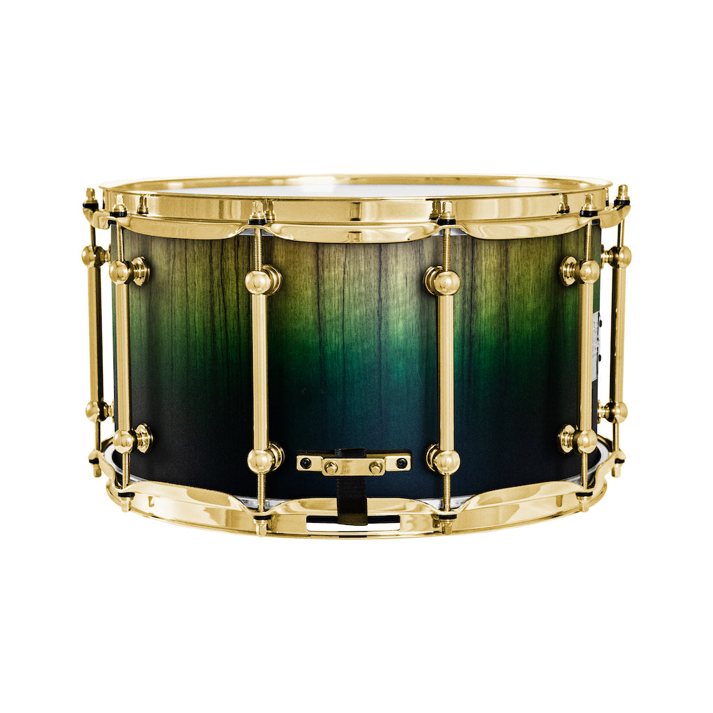 Chaos Elite Custom 14x8 Snare Drum Black Limba - Green Fade