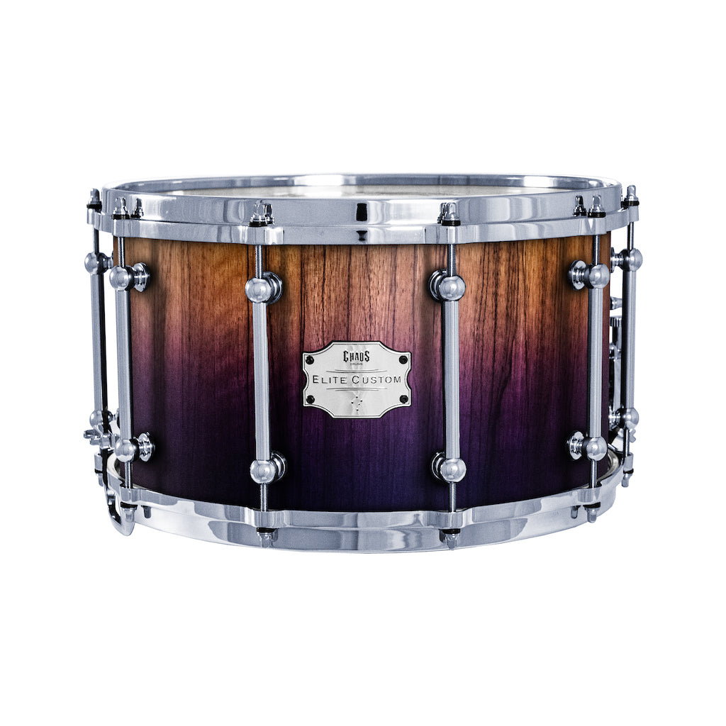 Chaos Elite Custom 14x8 Snare Drum Black Limba - Purple Fade