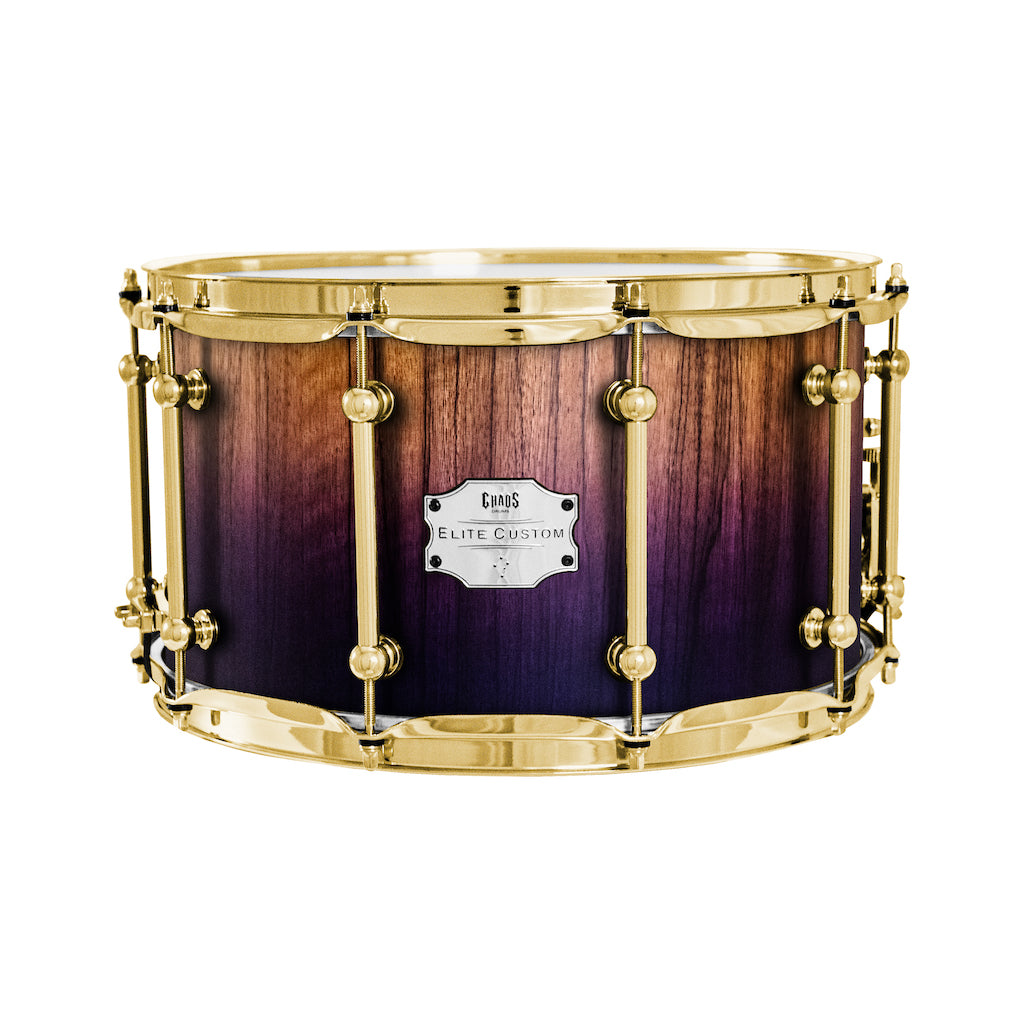 Chaos Elite Custom 14x8 Snare Drum Black Limba - Purple Fade