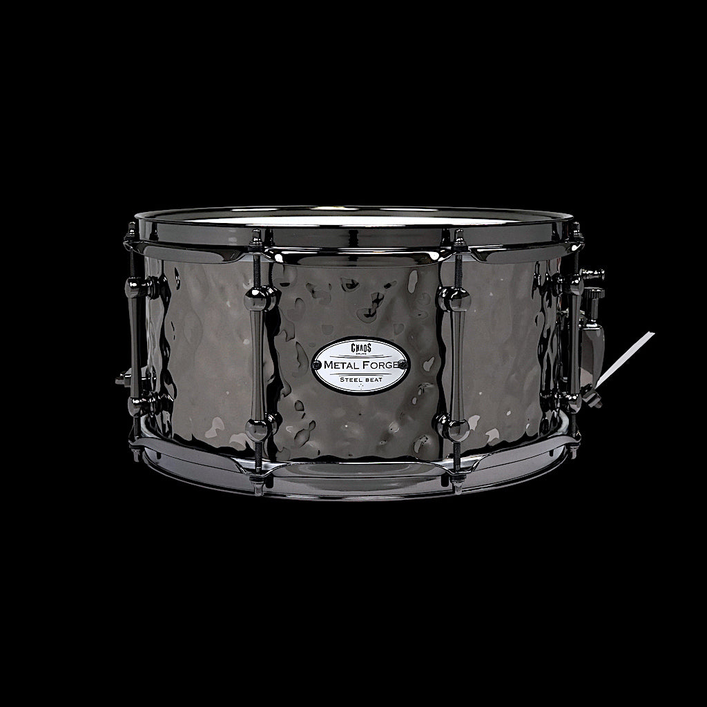 Chaos Metal Forge 13x6.5 Hammered Steel Snare Drum - Black Nickel