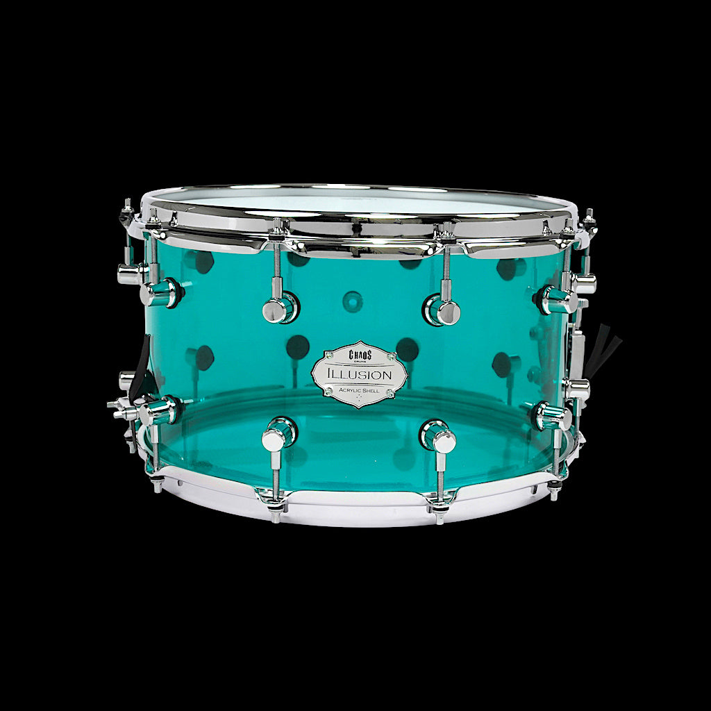 Chaos Illusion 14x8 Acrylic Snare Drum - Coke Bottle Green