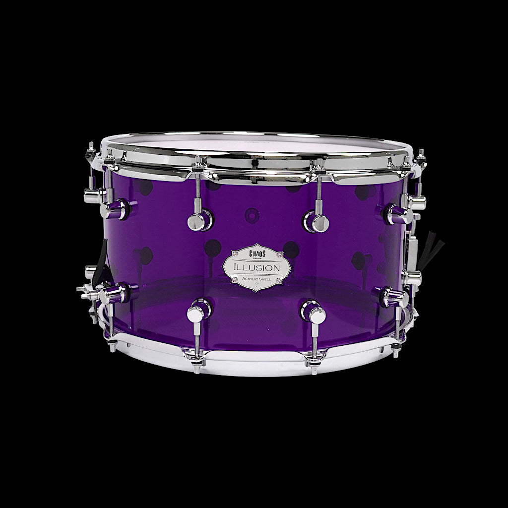 Chaos Illusion 14x8 Acrylic Snare Drum - Purple