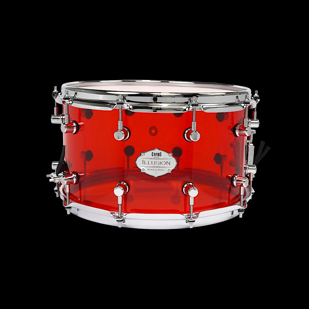 Chaos Illusion 14x8 Acrylic Snare Drum - Red