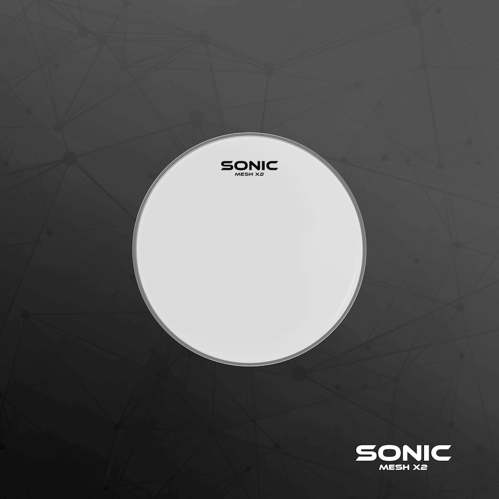 Sonic X2 Mesh Bass Drum Head Double Ply White 24"
