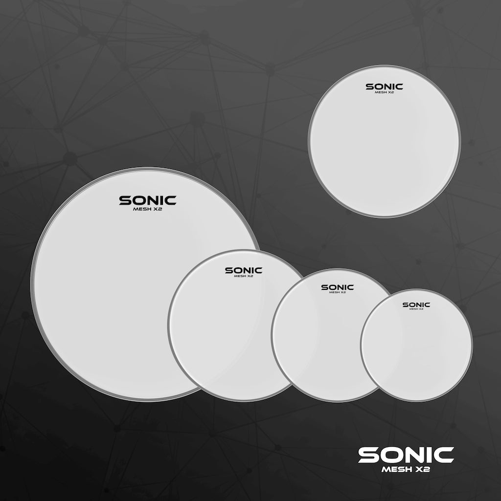 Sonic Mesh X2 Drum Head Set - White