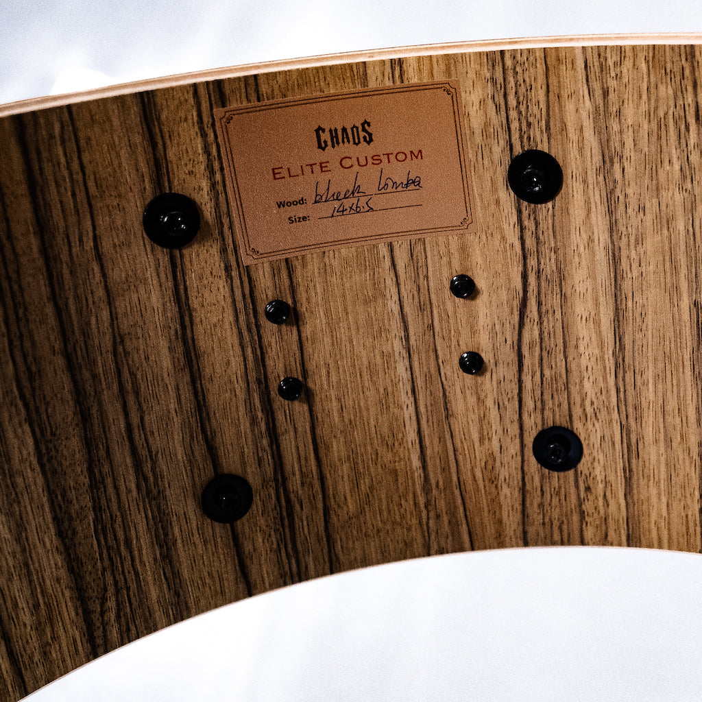 Chaos Elite Custom 14x6.5 Snare Drum Black Limba - Black Fade