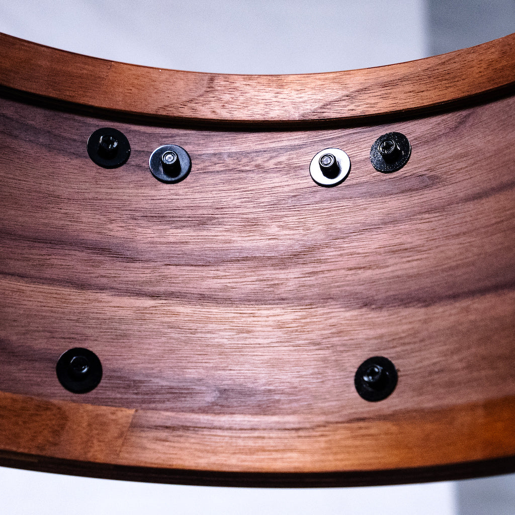Chaos Elite Custom 14x6.5 Walnut Re-Ring Snare Drum - Silver Sparkle