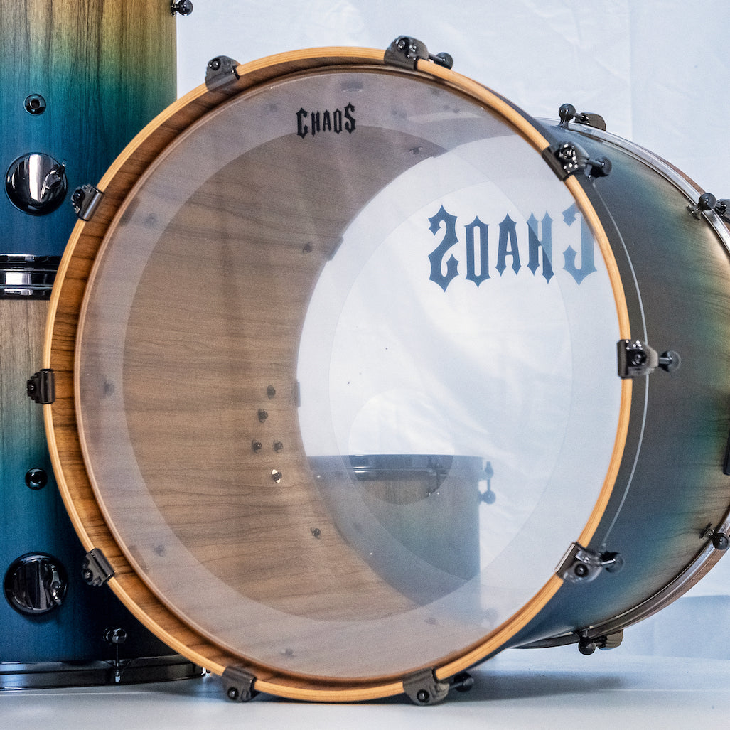 Chaos Elite Custom Drum Kit Maple & Black Limba - Blue Fade