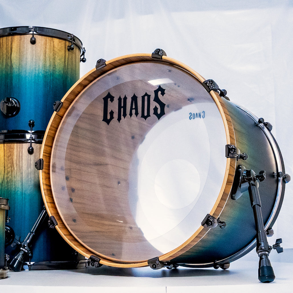 Chaos Elite Custom Drum Kit Maple & Black Limba - Blue Fade