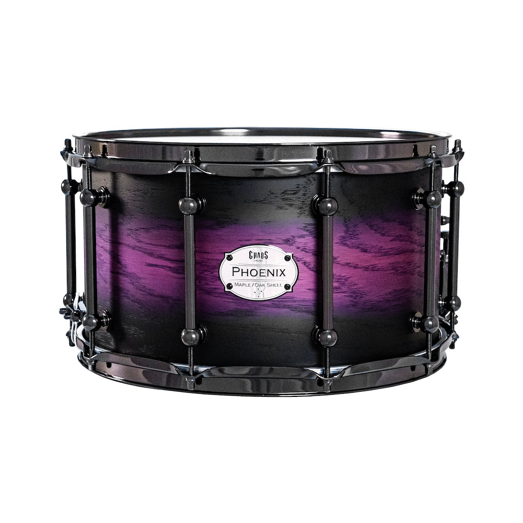 Chaos Phoenix II 14x8 Maple & Oak Snare Drum - Purple Burst